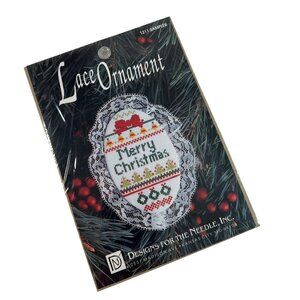 Designs for the Needle Cross Stitch Lace Ornament Kit Sampler Merry Christmas